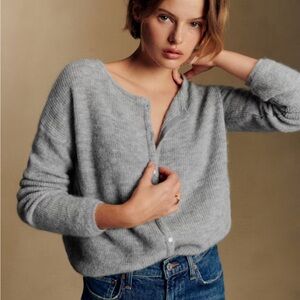 Sezane Light Gray Women's Cardigan